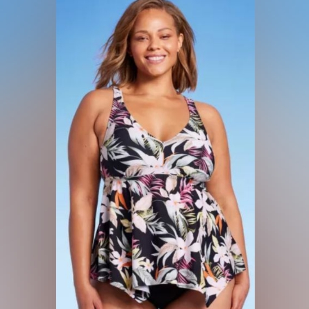 🌺KONA-SOL TANKINI SWIMSUIT SET 2 PIECE SWIM WEAR PLUS SIZE 1X WOMEN'S HAWAIIAN